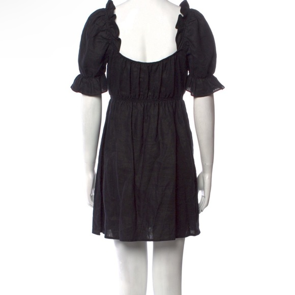 Reformation Linen Puff Sleeved Channa mini dress NWT - Picture 2 of 5